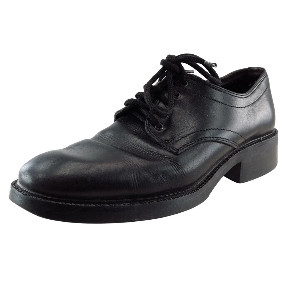 Kenneth Cole Reaction Derby Oxfords Black‎ Leather Men Shoes Size 9.5 Medium